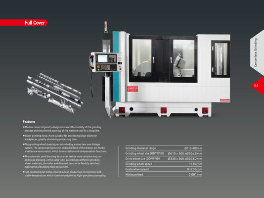 Hoge precisie 610*305*304,8mm slijpwiel Grootte Centrale slijpmachine met 2-7,5kw vermogen